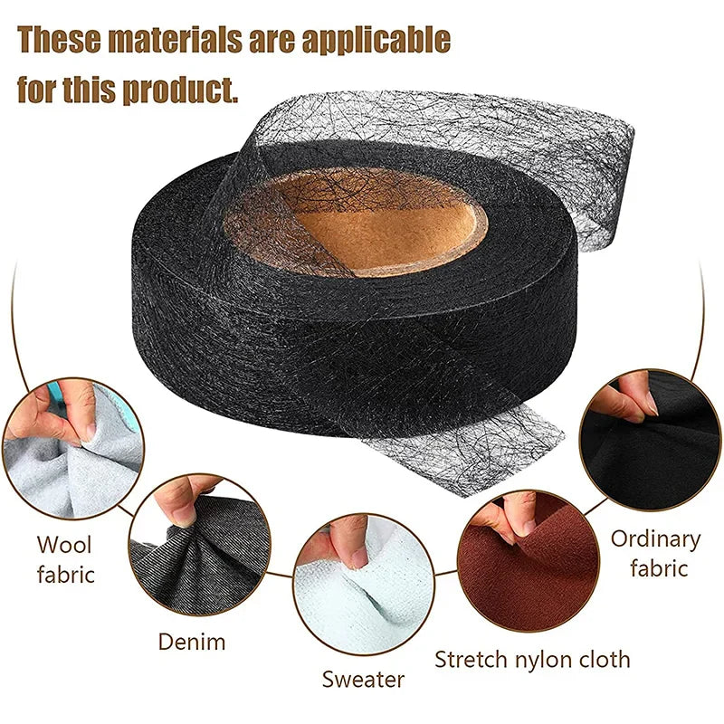 HemEasy™ Iron-On Fabric Hem Tape – No Sewing Required for Trousers, Clothes, Jeans, Skirt, Curtains, etc.