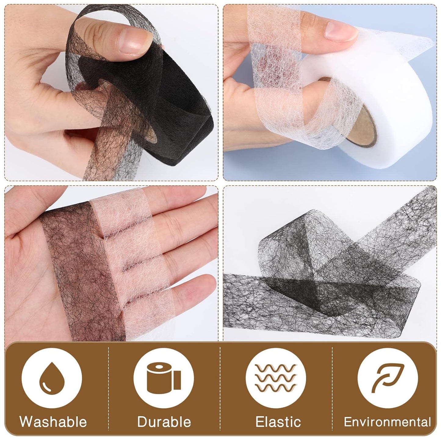 HemEasy™ Iron-On Fabric Hem Tape – No Sewing Required for Trousers, Clothes, Jeans, Skirt, Curtains, etc.