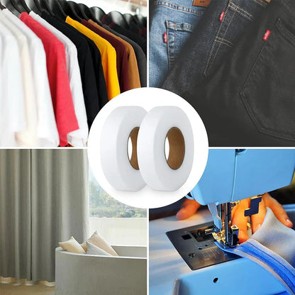 HemEasy™ Iron-On Fabric Hem Tape – No Sewing Required for Trousers, Clothes, Jeans, Skirt, Curtains, etc.